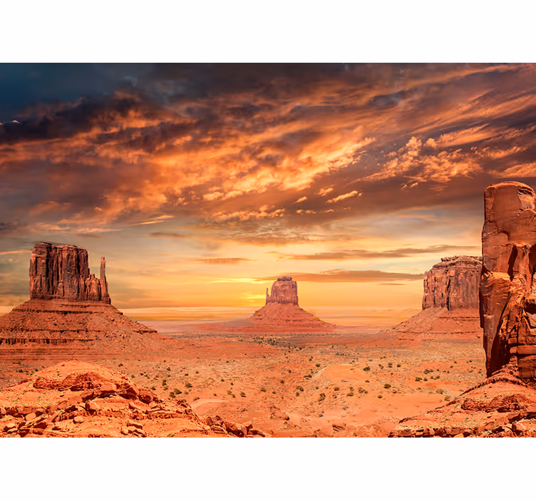Tenda a rullo soggiorno montagne nel deserto - TenStickers