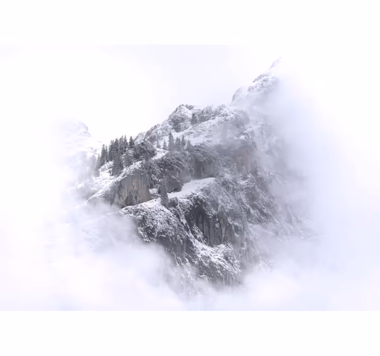 Tenda a rullo soggiorno paesaggio montano innevato - TenStickers
