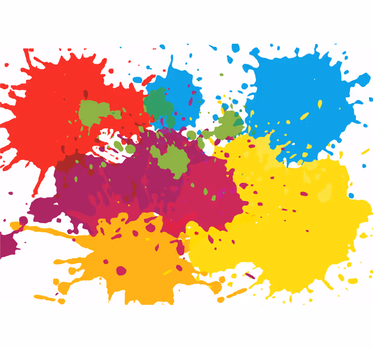 Tenda a rullo soggiorno macchie di colore - TenStickers