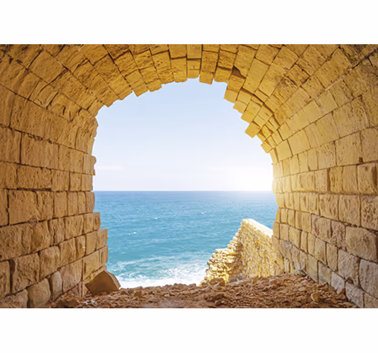 Tenda a rullo soggiorno foto di una grotta sul mare - TenStickers