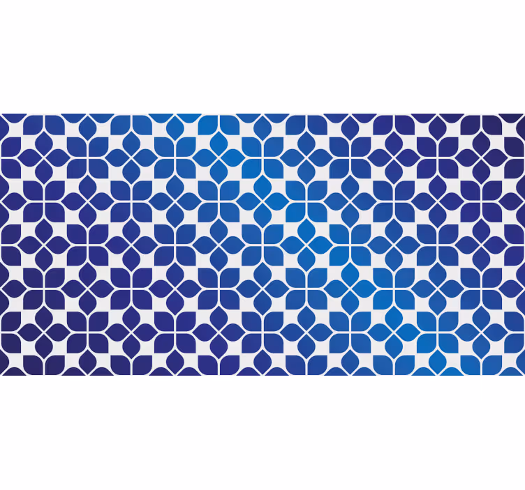 Tenda a rullo blu fiori blu - TenStickers