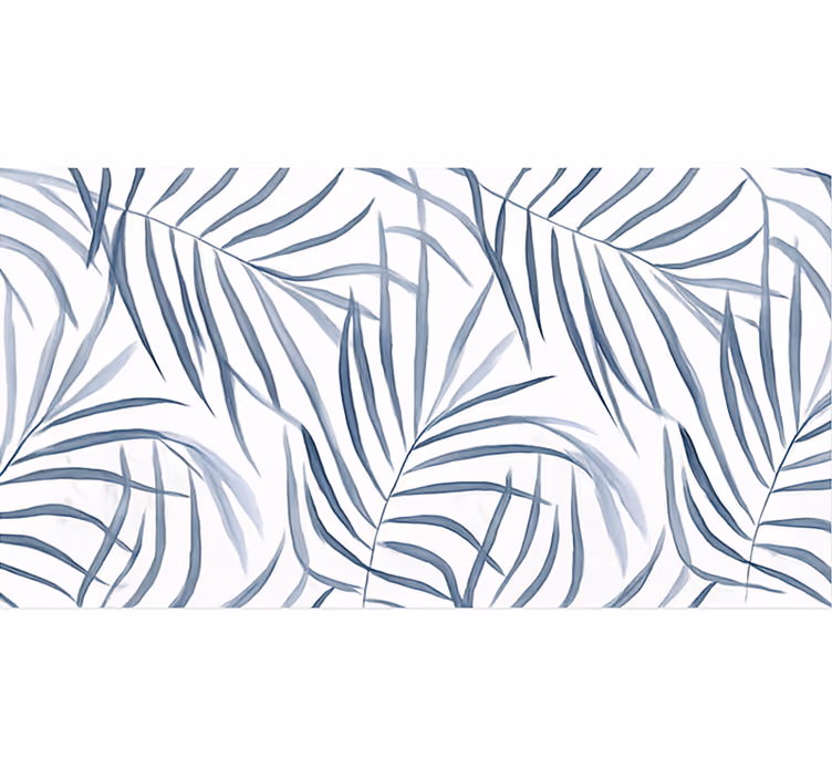 Tenda a rullo blu design foglie sottili - TenStickers