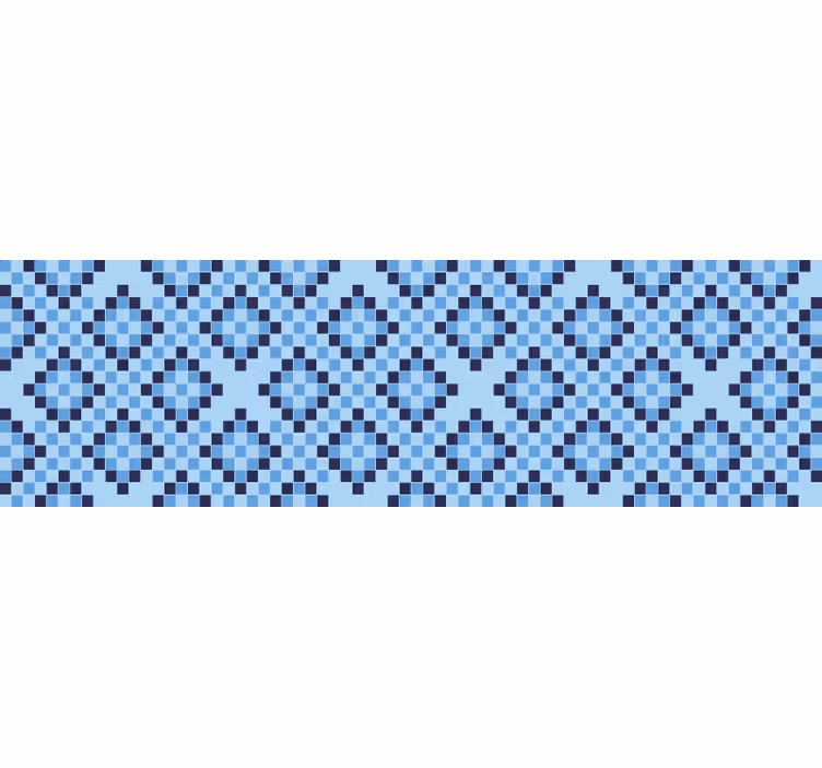 Tenda a rullo blu motivo pixel geometrico - TenStickers