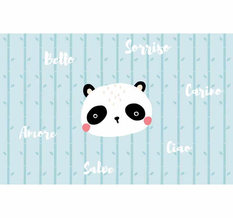 Tenda a rullo blu panda tra le nuvole - TenStickers