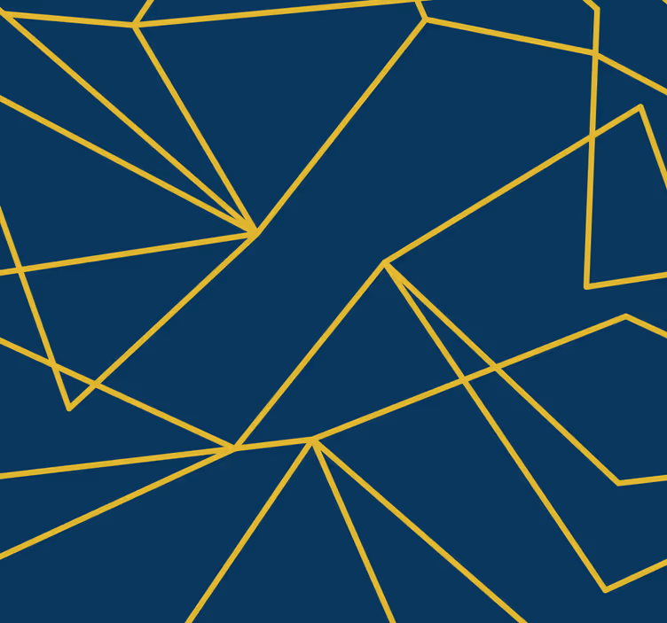 Tenda a rullo blu linee dorate geometriche - TenStickers