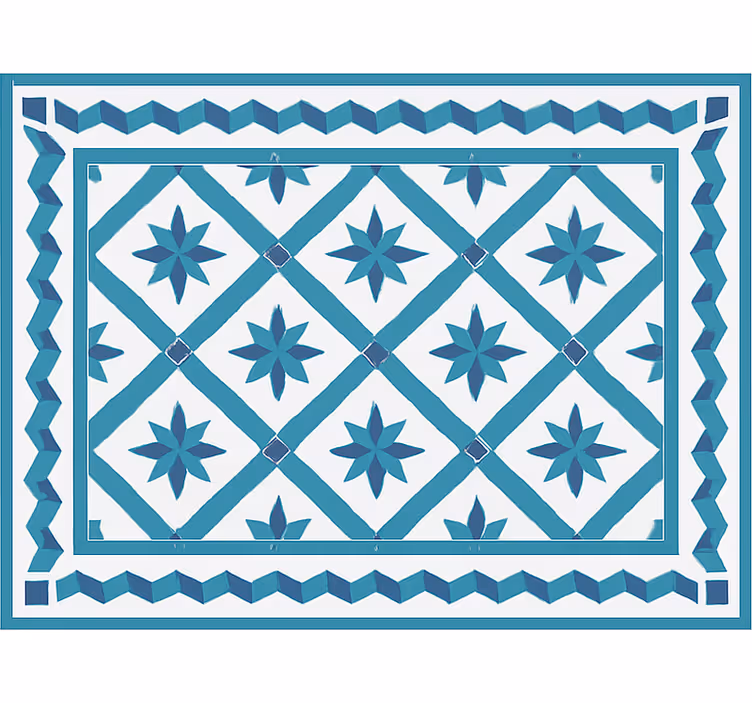 Tenda a rullo blu piastrelle a stella geometriche - TenStickers