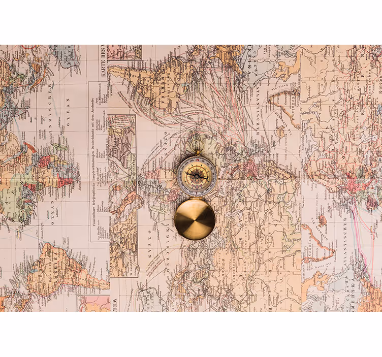 Tenda a rullo soggiorno mappamondo vintage - TenStickers