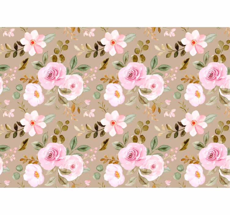Tenda a rullo soggiorno texture rose beige vintage - TenStickers
