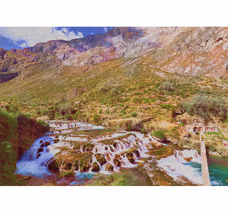 Tenda a rullo soggiorno cascate di huancaya - TenStickers
