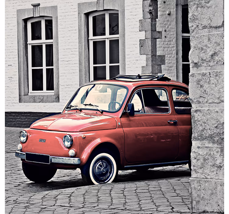 Tenda a rullo soggiorno fiat 500 vintage - TenStickers