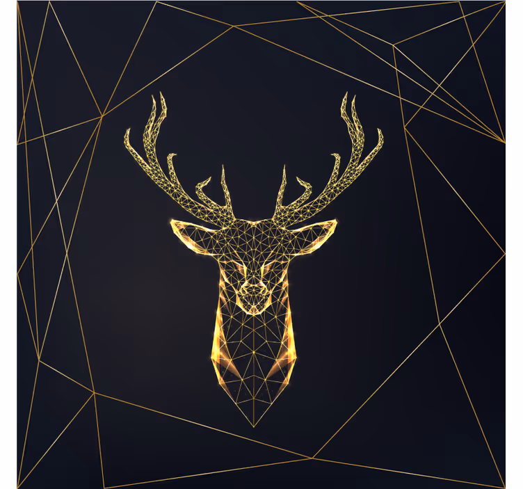 Tenda a rullo soggiorno cervo geometrico oro - TenStickers