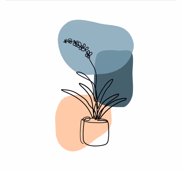 Tenda a rullo soggiorno design orchidee minimaliste - TenStickers