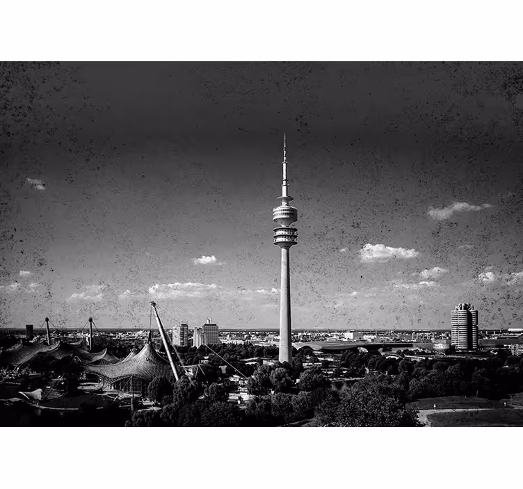 Tenda a rullo soggiorno skyline di olympiapark monaco - TenStickers