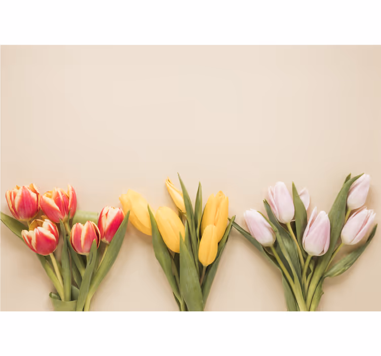 Tenda a rullo soggiorno tre colori diversi di fiori - TenStickers