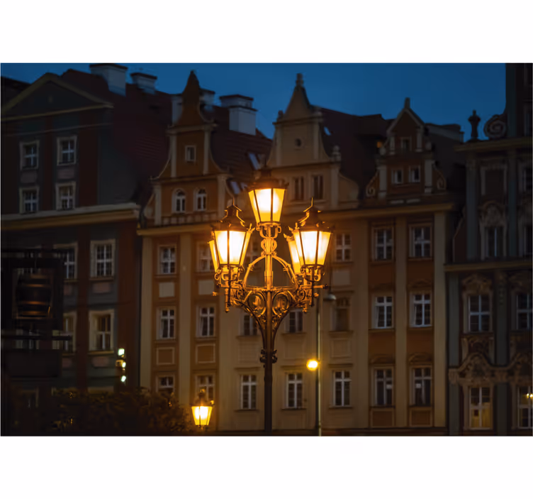 Tenda a rullo soggiorno wrocław al tramonto - TenStickers