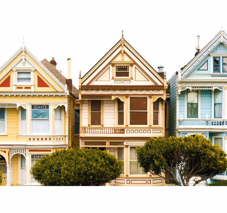 Tenda a rullo soggiorno case vintage di san francisco - TenStickers
