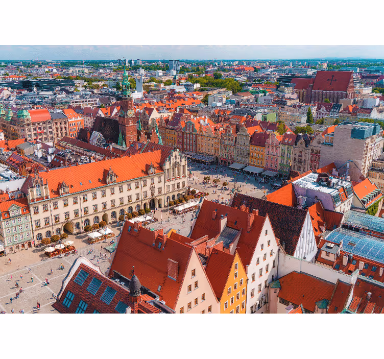 Tenda a rullo soggiorno panorama di wrocław - TenStickers