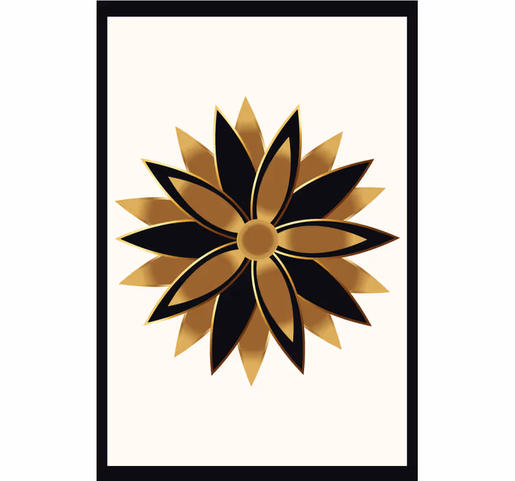 Tenda a rullo soggiorno fiori d'oro - TenStickers