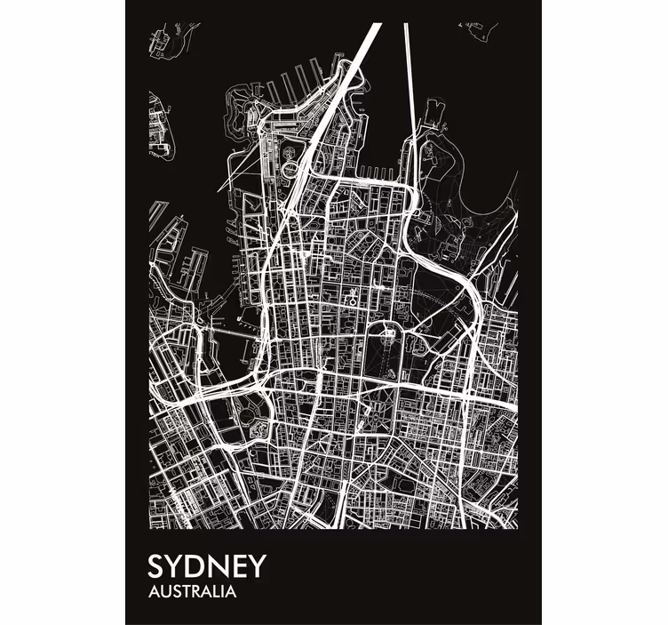 Tenda a rullo soggiorno mappa sydney - TenStickers