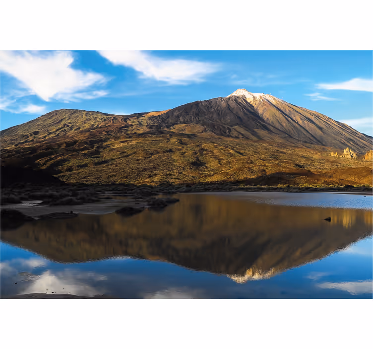 Tenda a rullo soggiorno teide riflesso nell'acqua - TenStickers