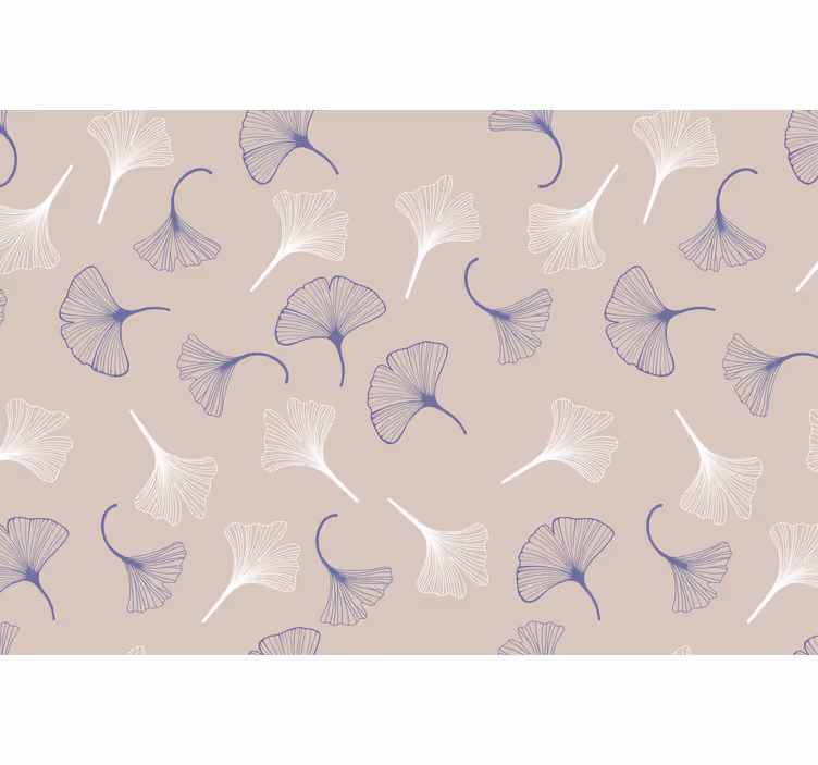Tenda a rullo soggiorno crema foglie di ginkgo - TenStickers