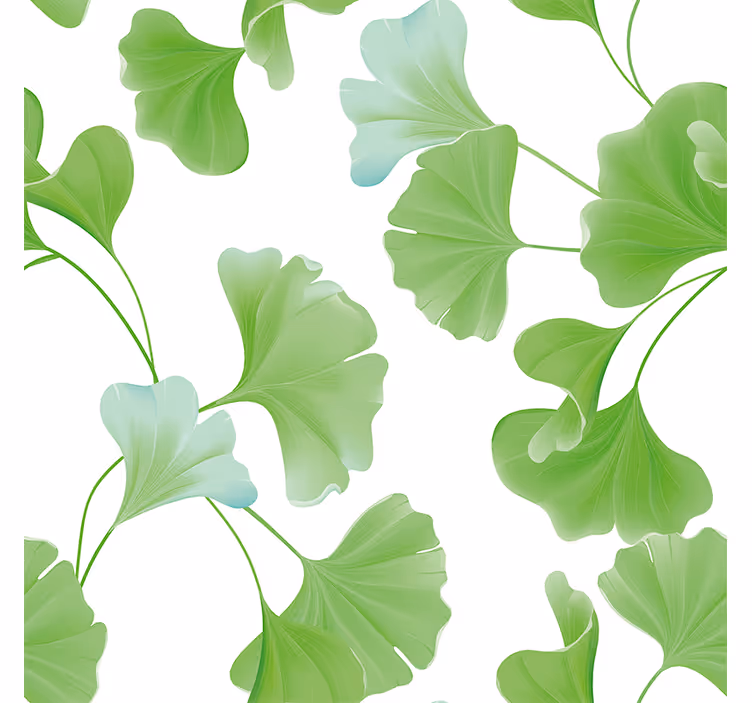 Tenda a rullo soggiorno foglie di ginkgo verde - TenStickers