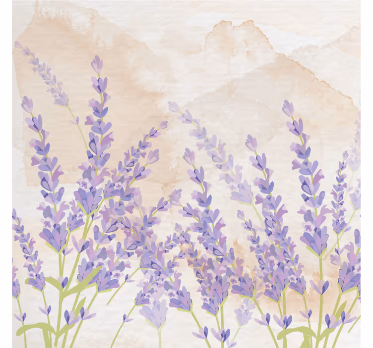 Tenda a rullo soggiorno pittura acquerello lavanda - TenStickers
