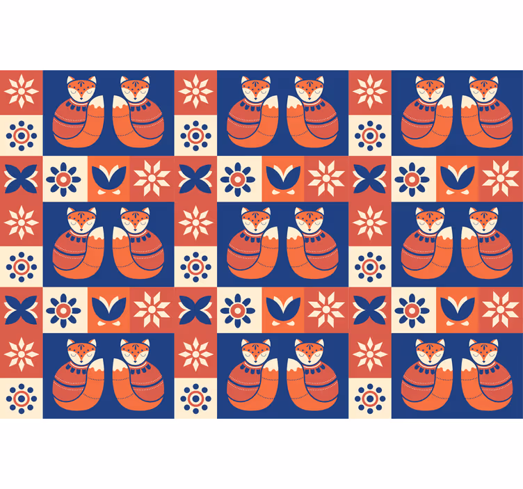 Tenda a rullo soggiorno motivo animale colorato tradizionale - TenStickers