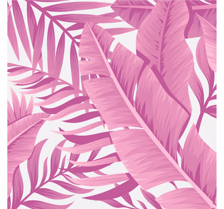 Tenda a rullo soggiorno foglie di palma rosa tropicali - TenStickers