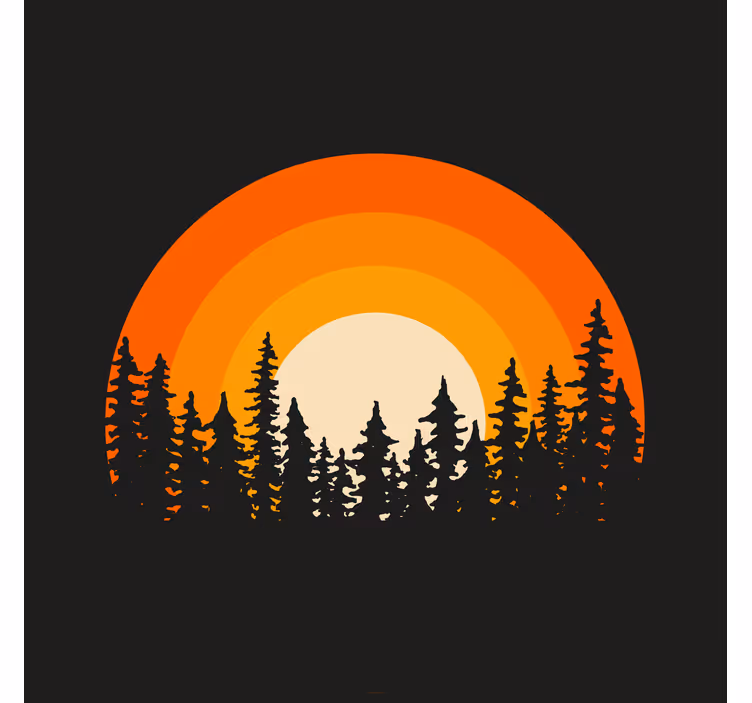 Tenda a rullo soggiorno alba nella foresta scura - TenStickers