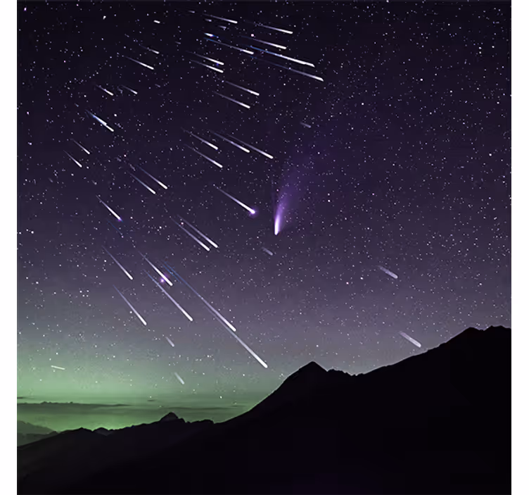 Tenda a rullo soggiorno pioggia di stelle cadenti - TenStickers