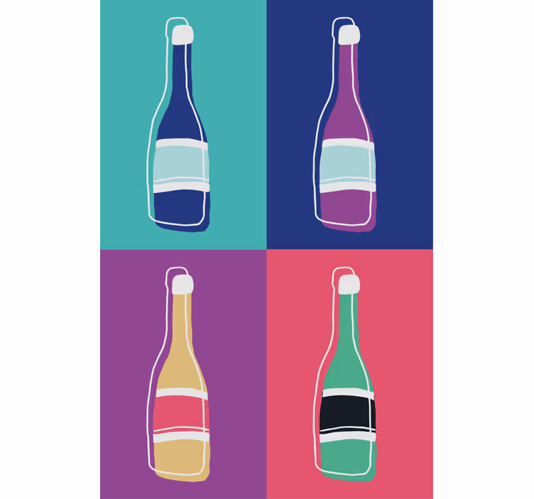 Tenda a rullo soggiorno bottiglie di champagne pop art - TenStickers