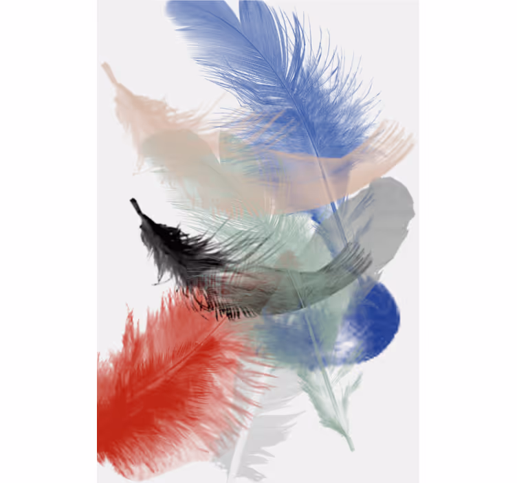 Tenda a rullo soggiorno design piume astratte colorate - TenStickers