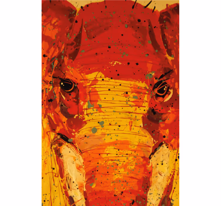 Tenda a rullo soggiorno faccia di elefante colorata - TenStickers