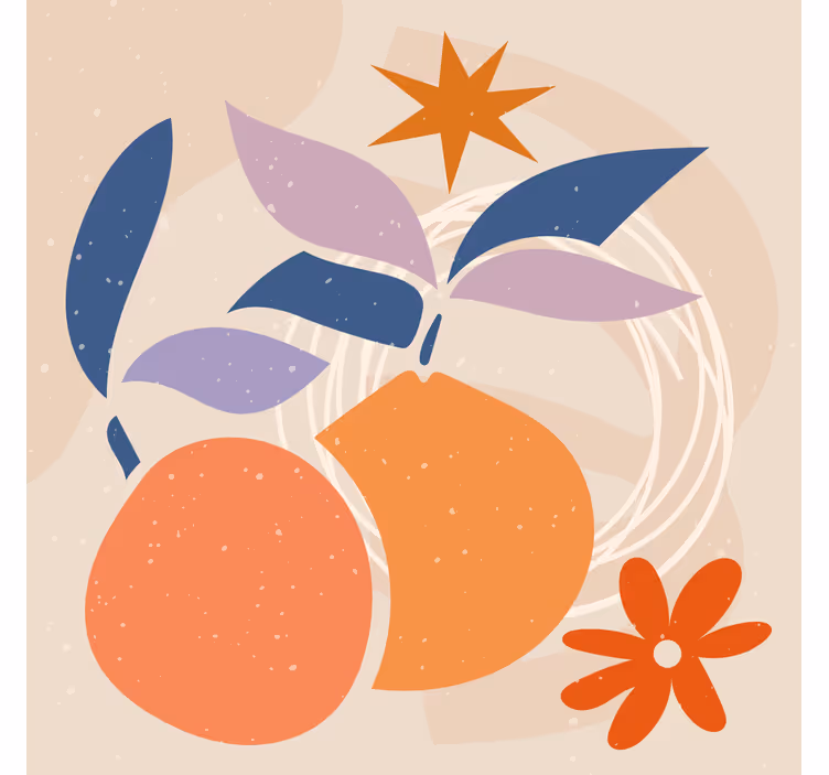 Tenda a rullo soggiorno design astratto minimalista frutti - TenStickers