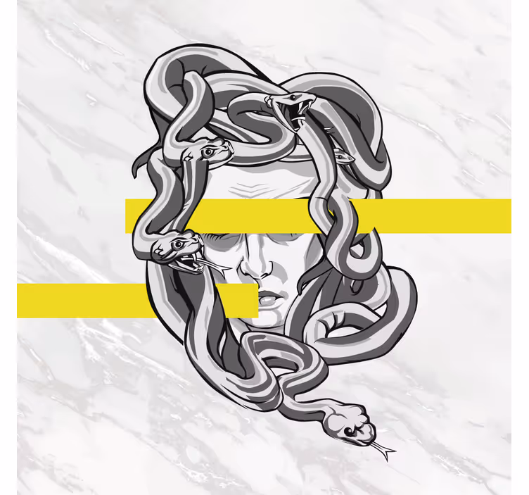 Tenda a rullo soggiorno medusa bianca a righe gialle - TenStickers