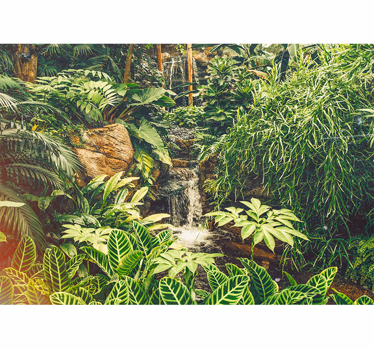 Tenda a rullo soggiorno foresta tropicale verde bella - TenStickers