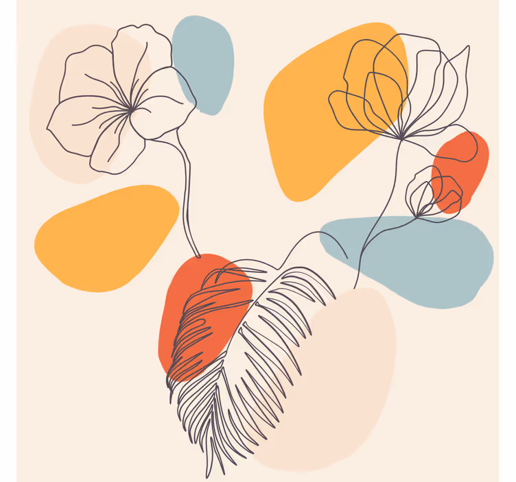 Tenda a rullo soggiorno arte botanica da parete - TenStickers