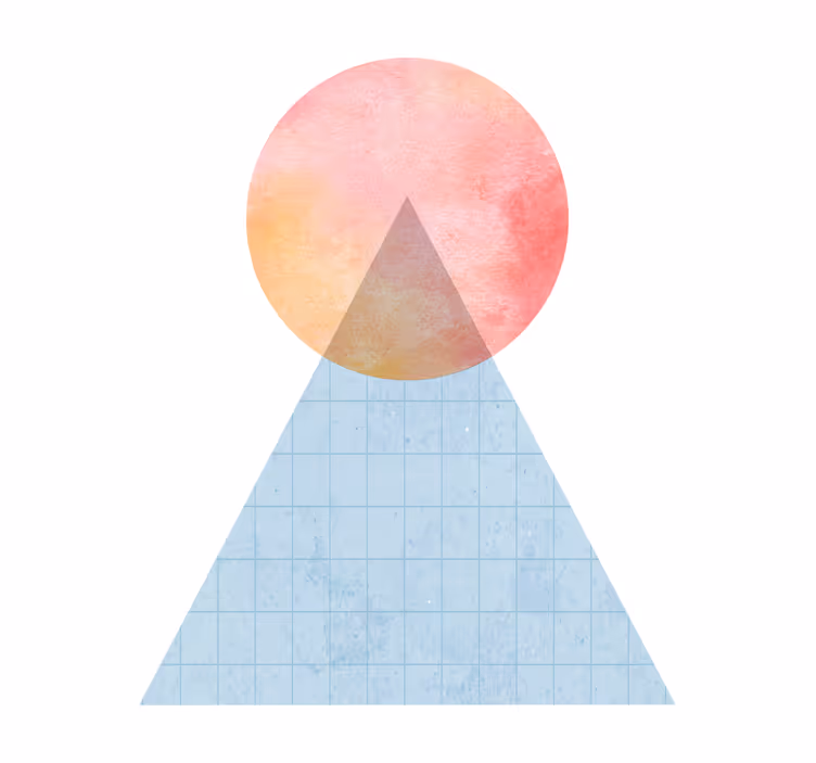 Tenda a rullo soggiorno sole e triangolo decorativo - TenStickers