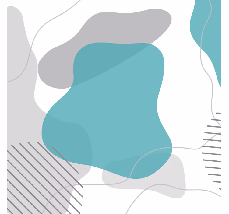 Tenda a rullo soggiorno forme artistiche blu e verde - TenStickers