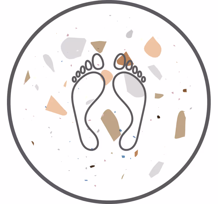 Tenda a rullo bianca impronte terrazzo - TenStickers