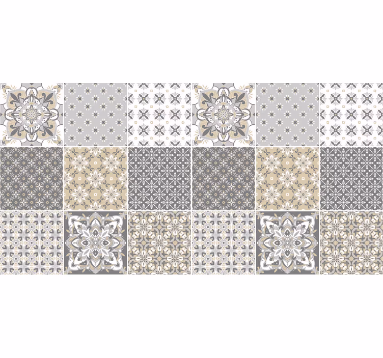 Tenda a rullo beige effetto piastrelle marocchine - TenStickers