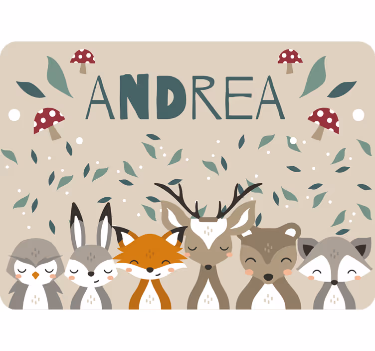 Tenda a rullo beige animali personalizzati bambini - TenStickers
