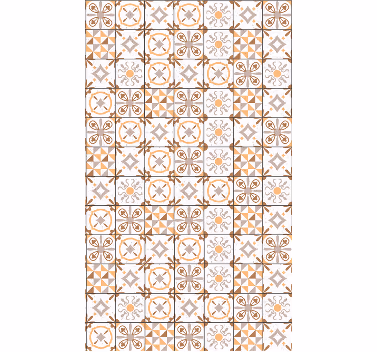Tenda a rullo beige motivo a quadrati marroni - TenStickers