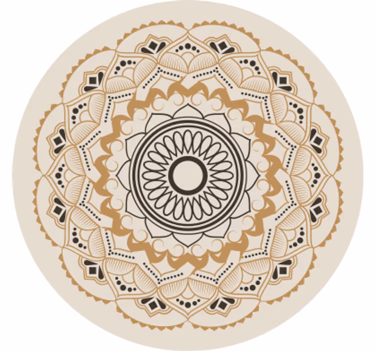 Tenda a rullo beige design mandala circolare - TenStickers