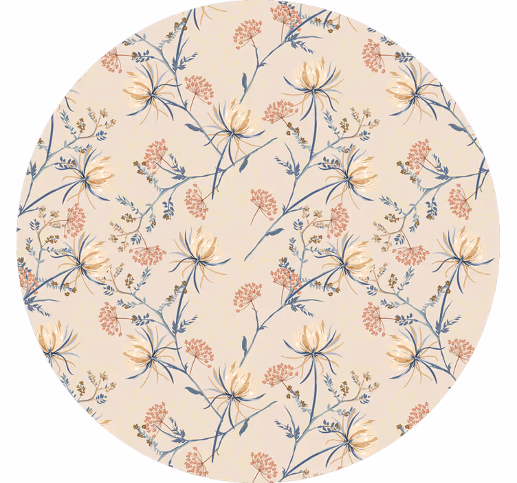 Tenda a rullo beige superficie fiorita botanica - TenStickers