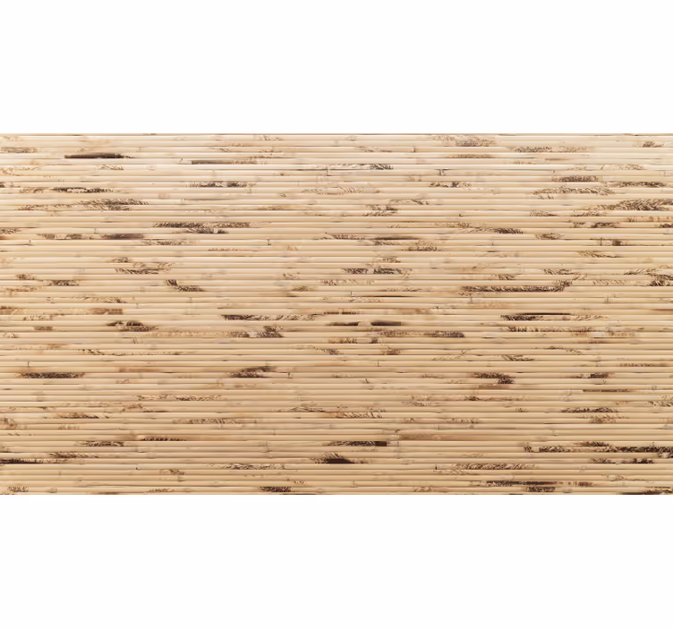 Tenda a rullo beige con stecche in legno marroni - TenStickers