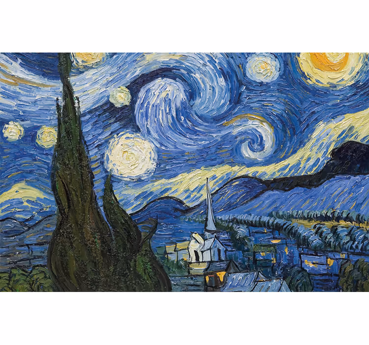 Tenda a rullo camera da letto notte stellata di van gogh - TenStickers
