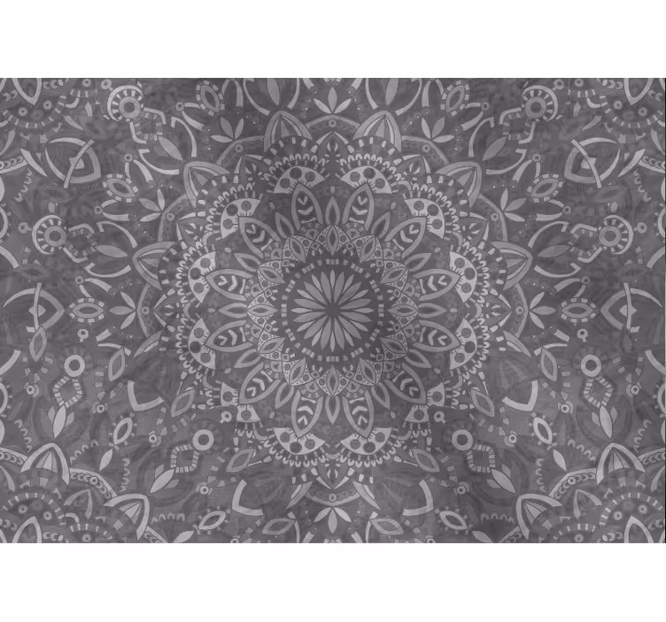 Tenda a rullo grigia con motivo mandala intricato - TenStickers