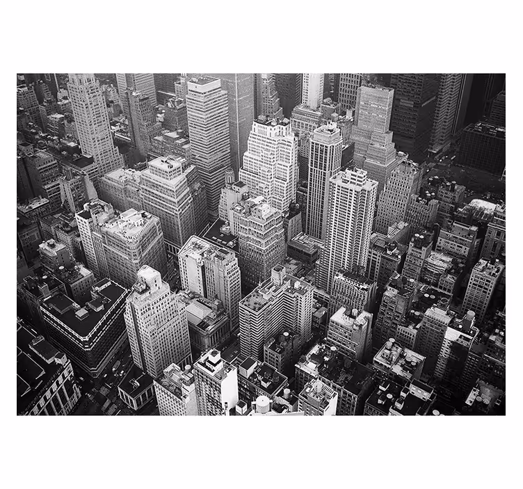 Tenda a rullo grigia new york aerea bianco e nero - TenStickers